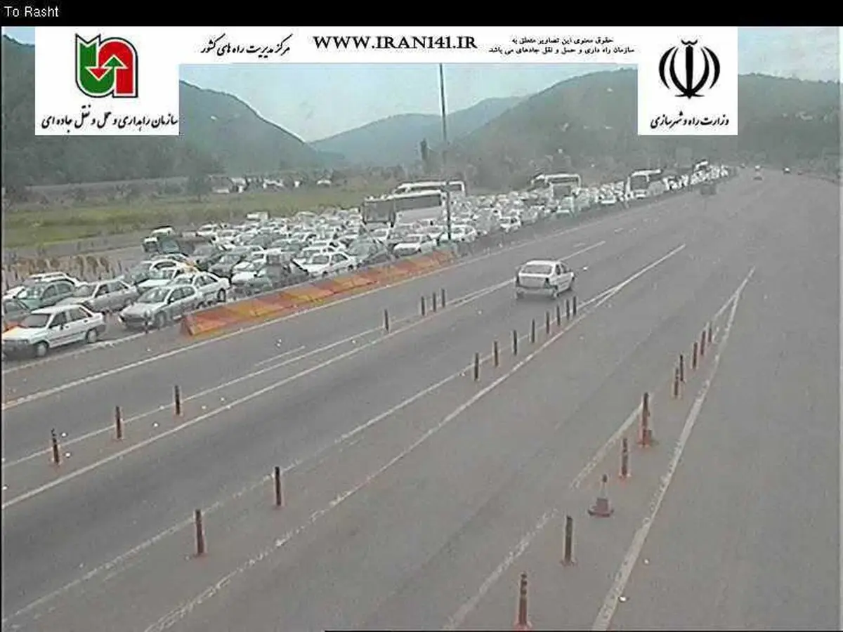 ترافیک فوق سنگین آزادراه رشت - قزوین/ عکس