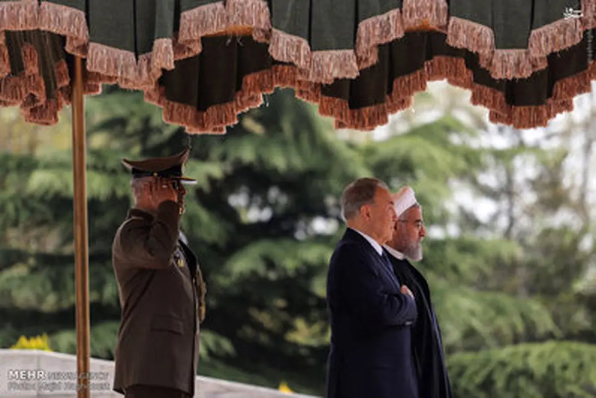 تصاویر استقبال روحانی از رئیس جمهور قزاقستان در سعد آباد