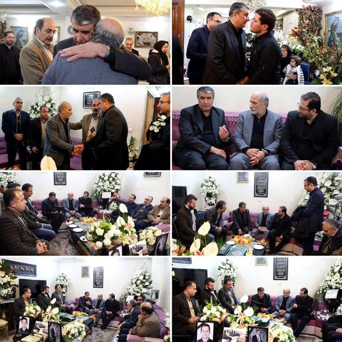 عکس / دیدار وزیر راه و شهرسازی با خانواده یکی از جانباختگان سانحه هواپیما