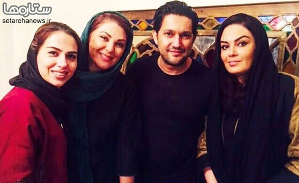 حامد بهداد در ميان هنرمندان زن/عکس