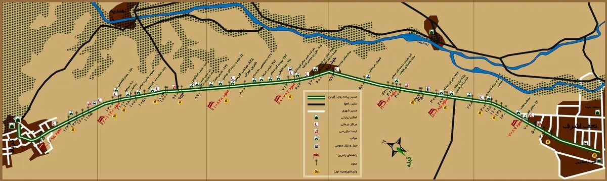 از نجف تا کربلا را با این نقشه بروید + عکس