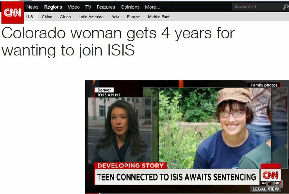 بازداشت دختر نوجوان آمریکایی قبل از پیوستن به داعش +عکس