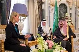 دیدار موگرینی با پادشاه عربستان در ریاض