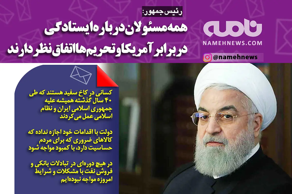 فتوتیتر/ روحانی: همه مسئولان درباره ایستادگی اتفاق نظر دارند