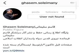 اینستاگرام صفحه منتسب به سردار سلیمانی را بست!