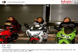 تیپ و ژست موتورسواری نسرین مقانلو / عکس