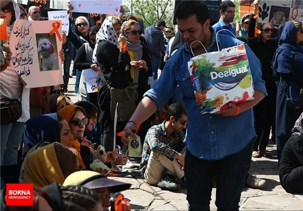 عکس/ حضور خودجوش یک «سگ» در یک تجمع!