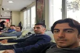 کریم باقری، مهدوی کیا، رحمتی و هاشمی نسب در حال اهدا خون/ عکس