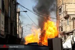 تصاویری از انفجار خط لوله‌ گاز در اسلامشهر