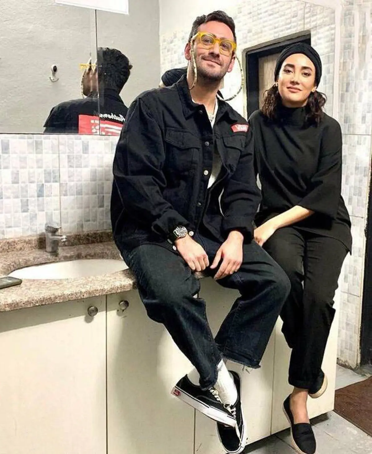 عکس یادگاری آقا و خانم سلبریتی در دستشویی!