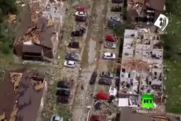 ببینید: تصاویر هوایی از خسارات طوفان در میسوری آمریکا