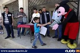 ‫مدرسه رفتن کودکان سوری در میان جنگ/ تصاویر‬‎