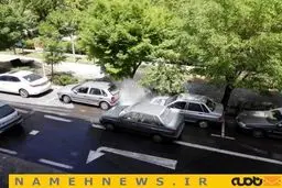 هدر رفتن یک ساعته آب در یکی از خیابان های تهران/تصاویر