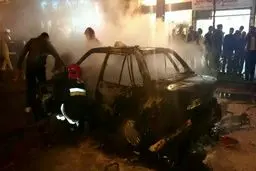 خودروی پراید کاملا در آتش سوخت+عکس