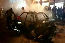 خودروی پراید کاملا در آتش سوخت+عکس