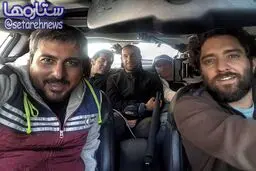محسن كيايى و بهرام رادان در پشت صحنه فيلم "چهارراه استانبول"/عکس