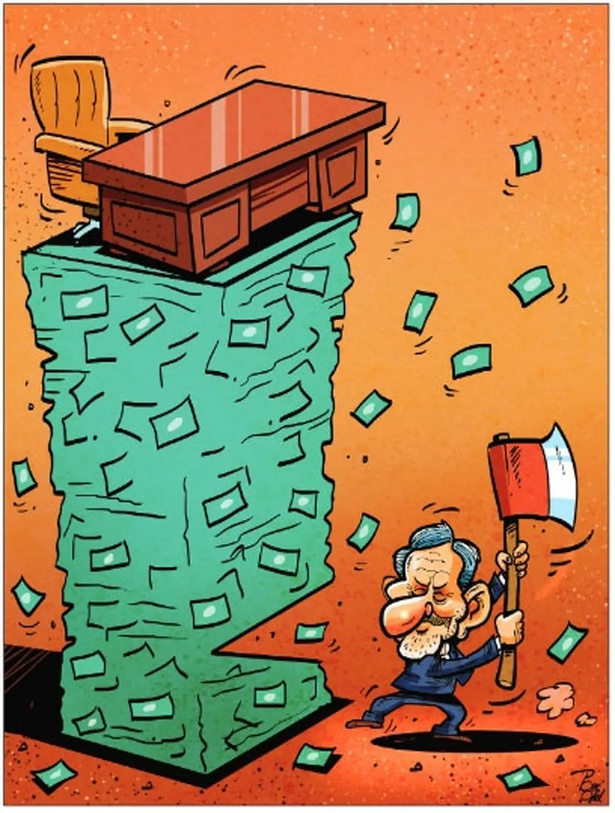 جهانگیری با تبر!/ کاریکاتور