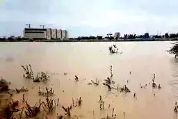فیلم/پارک ساحلی غربی اهواز، بطور کامل زیر آب رفت