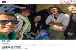 سلفی ترلان پروانه و ارسلان قاسمی در قلعه رودخان/عکس