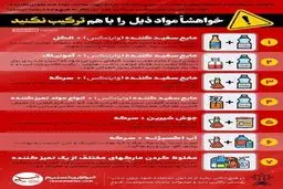 برای ساخت مواد ضدعفونی این مواد را اصلا با هم ترکیب نکنید + اینفوگرافی