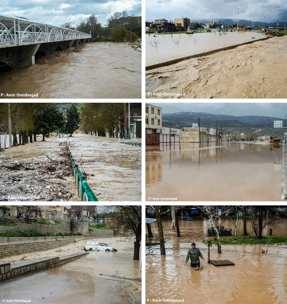 عکس/ شهر خرم‌آباد در محاصره آب