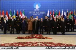 عکس یادگاری روسای جمهور در اجلاس مجمع کشورهای صادرکننده گاز
