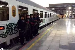 محل سانحه قطار سمنان گل باران می شود/ تصاویر