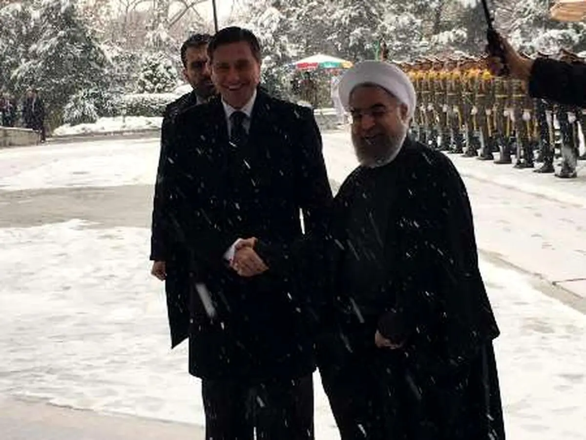 استقبال رسمی روحانی از رییس جمهوری اسلوونی