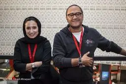 تصویری تیپ رامبد جوان و نگار جواهریان در جشنواره جهانی فجر