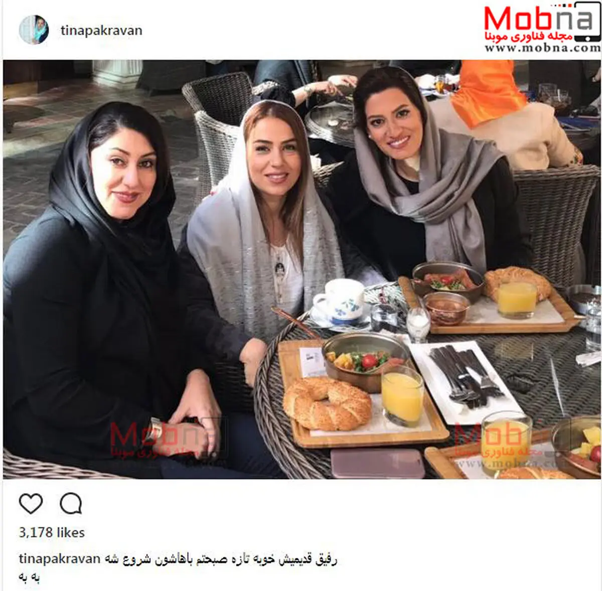 دورهمی تینا پاکروان به همراه دوستانش/ عکس