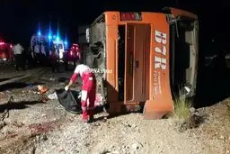 10 کشته و 35 زخمی در حادثه واژگونی اتوبوس دانش آموزان دختر +تصاویر