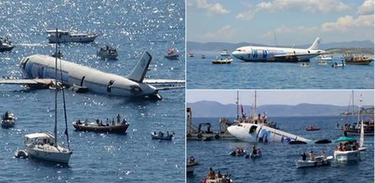 غرق کردن هواپیما برای جذب گردشگر/عکس