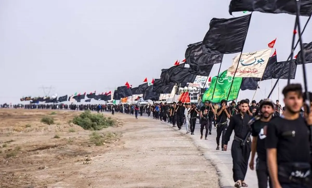 تصویری زیبا از زائران اربعین اباعبدالله(ع)