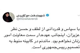 توئیت مولاوردی درباره حضورش در دولت دوازدهم