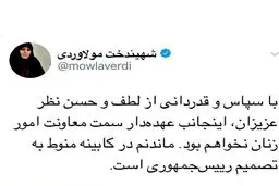 توئیت مولاوردی درباره حضورش در دولت دوازدهم