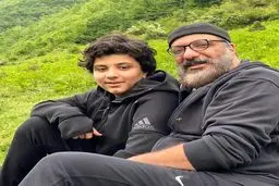 عکس پدر و پسری امیر جعفری وسط جنگل های شمال!