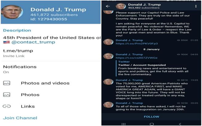 ترامپ به تلگرام پناه آورد! + عکس
