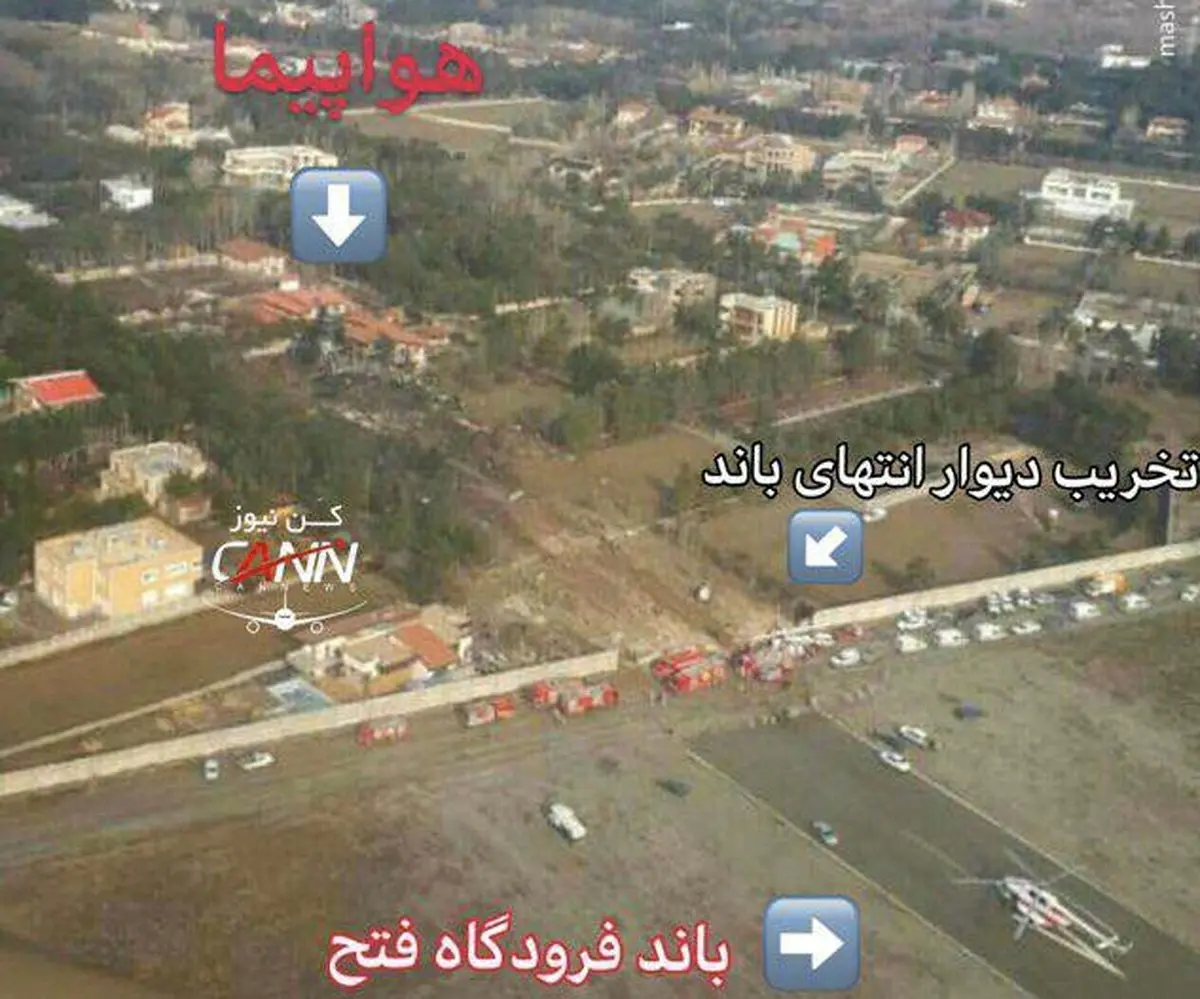 تصویر هوایی از مسیر خارج شدن بوئینگ٧٠٧/عکس