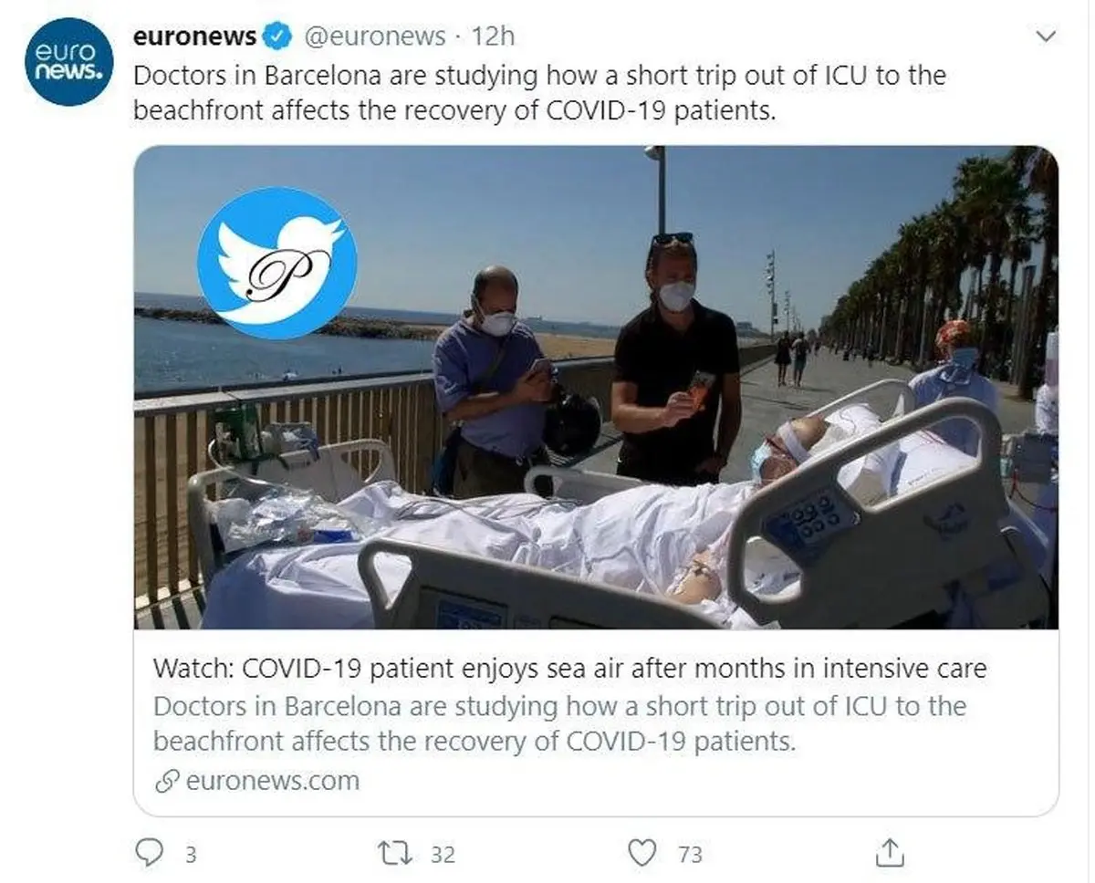 دریای مدیترانه موثر برای بهبود کرونایی ها! + توئیتر