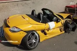 عکس: عاقبت تصادف پورشه در تهران!