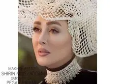 کاشت مژه الهام حمیدی؛ کم مونده پرواز کنه ! | عکس الهام حمیدی با مانتوی جیغ در ساحل دریا