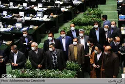حضور نمایندگان خوزستان با ماسک ضدآلودگی در مجلس شورای اسلامی/تصاویر