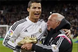 رونالدو و نمایش سومین کفش طلایش در برنابئو+عکس و فیلم