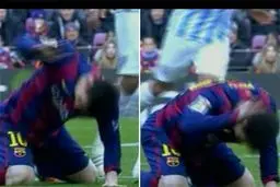 عصبانیت مسی از شکست بارسلونا به سبک رونالدو+عکس