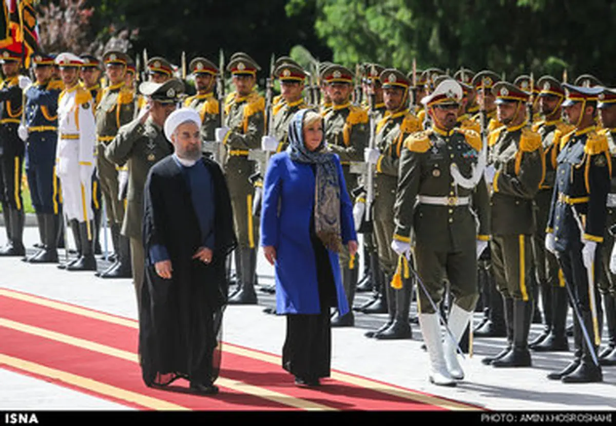 روایت تصویری از استقبال روحانی از رئیس جمهور کرواسی در کاخ سعد آباد