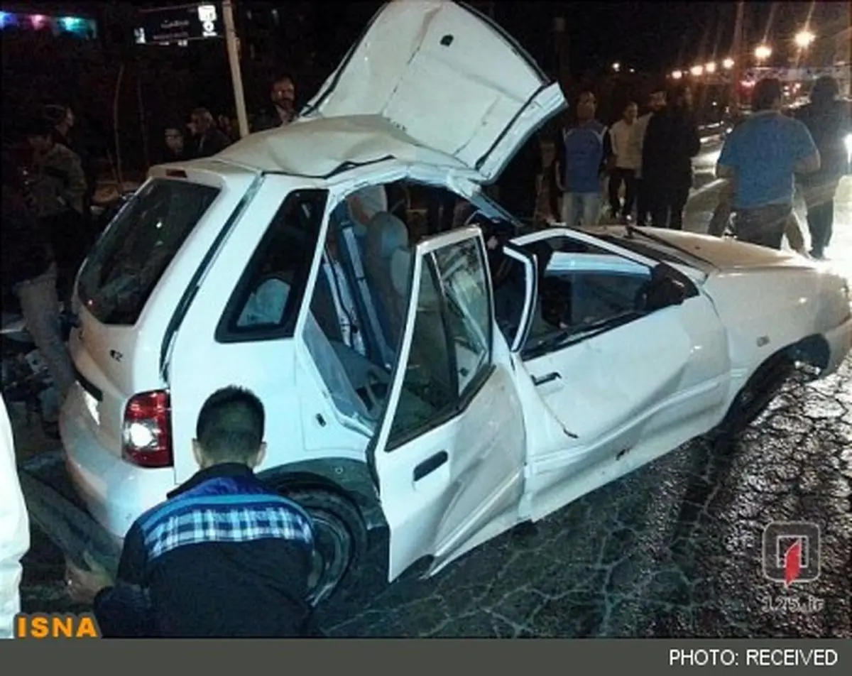 تصادف مرگبار یک خانواده با پراید+عکس
