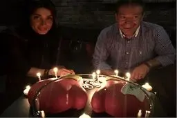 تینا آخوندتبار و کیک تولدش/ عکس