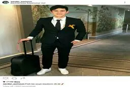 تیپ جالب سردار آزمون قبل از رفتن به استادیوم/عکس