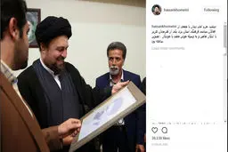 تصویری که یک هنرمند با خودکار از چهره سیدحسن خمینی کشید