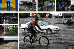 بارش باران و آبگرفتگی معابر در تبریز/ عکس